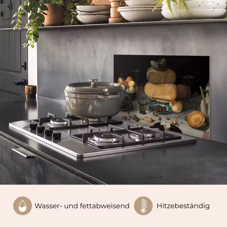 Stilleven met kazen - Schilderij van Floris Claesz. van Dijck keuken achterwand spatscherm klein -usp_DE