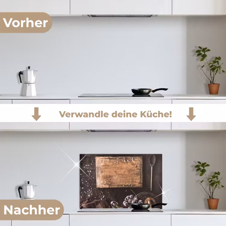 Stilleven met Snijplank keuken achterwand spatscherm klein -voor_na_DE