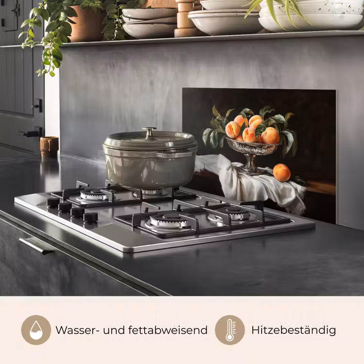 Stilleven - Perziken - Vintage keuken achterwand spatscherm klein -usp_DE