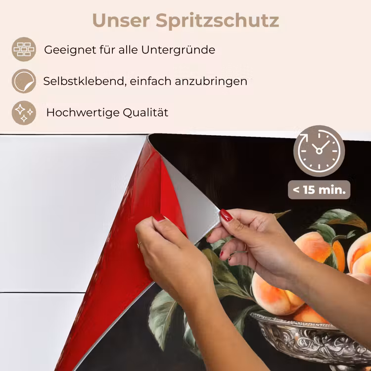 Stilleven - Perziken - Vintage keuken achterwand spatscherm klein -spatscherm_DE
