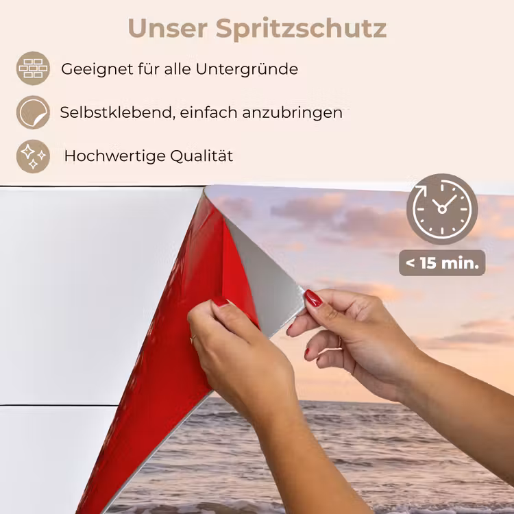 Strand - Branding - Wolken keuken achterwand spatscherm klein -spatscherm_DE