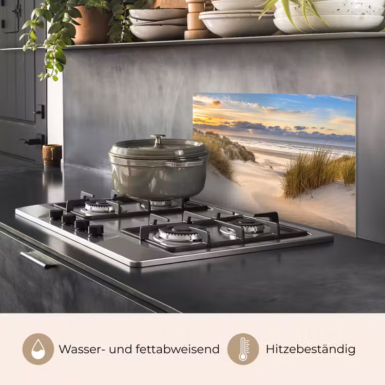 Strand - Duin - Gras - Zonsondergang - Zee keuken achterwand spatscherm klein -usp_DE