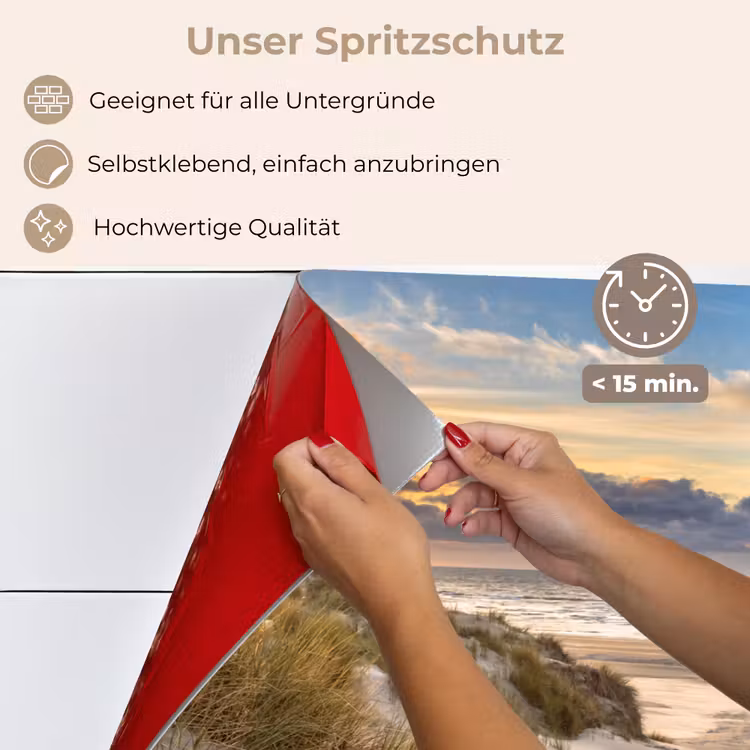 Strand - Duin - Gras - Zonsondergang - Zee keuken achterwand spatscherm klein -spatscherm_DE