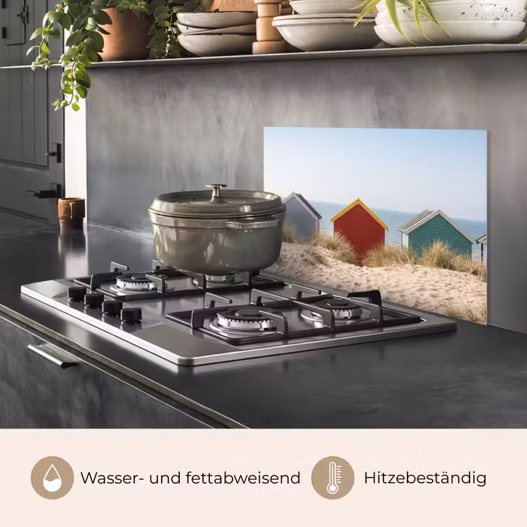 Strand - Huisjes - Kleurrijk - Duinen keuken achterwand spatscherm klein -usp_DE