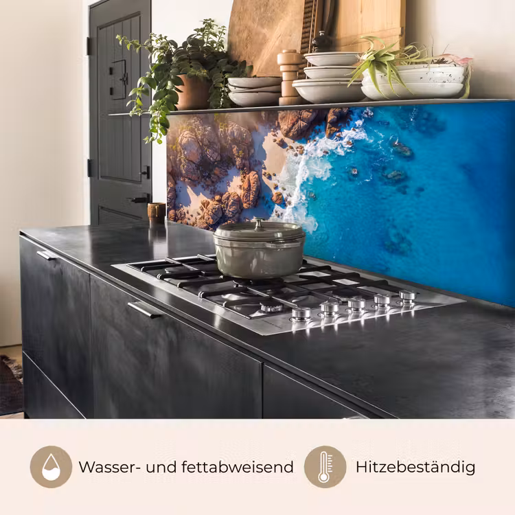Strand - Zee - Rotsen - Natuur - Blauw keuken achterwand 2 middel -usp_DE