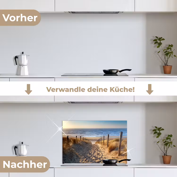 Strand - Zee - Nederland - Duinen - Zon keuken achterwand spatscherm klein -voor_na_DE