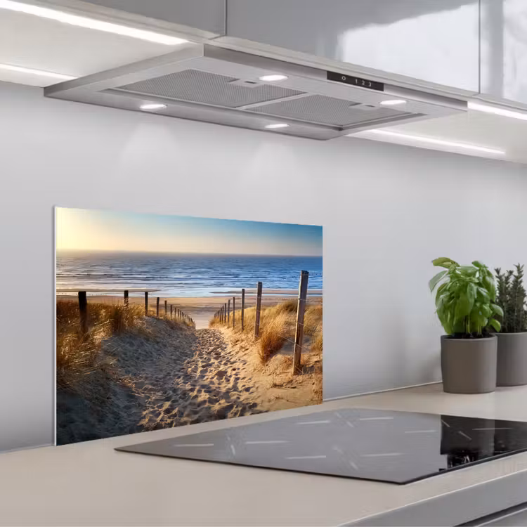 Strand - Zee - Nederland - Duinen - Zon keuken achterwand spatscherm klein -3d_schuin