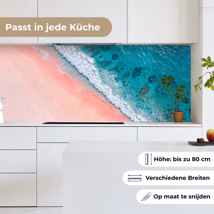 Strand - Oceaan - Golven - Roze Zand - Natuur keuken achterwand 2 middel -sfeer4_DE
