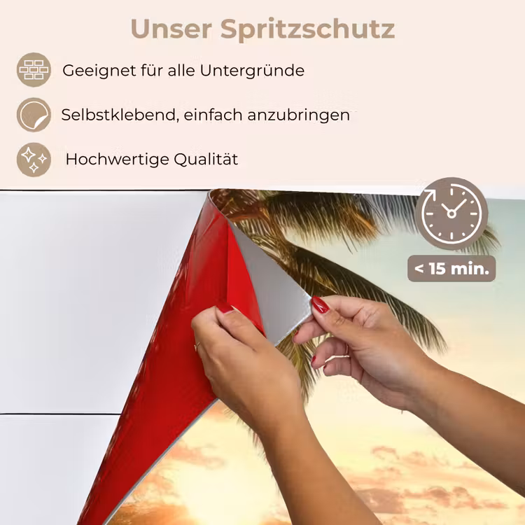 Strand - Palmbomen - Oceaan - Zonsondergang keuken achterwand spatscherm klein -spatscherm_DE