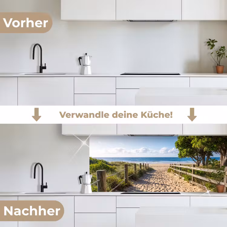 Strand - Zandpad - Oceaan - Natuur keuken achterwand 2 middel -voor-na_DE