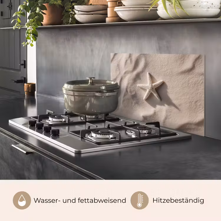Strand - Zeester - Zand - Beige keuken achterwand spatscherm klein -usp_DE