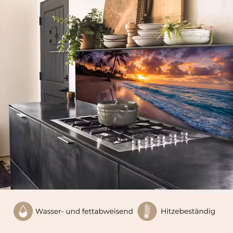 Strand - Zonsopgang - Tropisch - Natuur - Oranje keuken achterwand 2 middel -usp_DE
