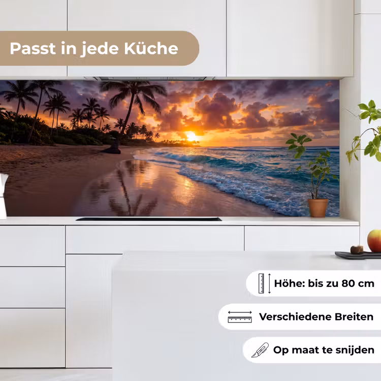 Strand - Zonsopgang - Tropisch - Natuur - Oranje keuken achterwand 2 middel -sfeer4_DE