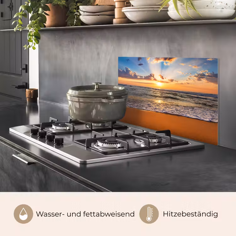 Strand - Zonsondergang - Zee - Wolken - Horizon keuken achterwand spatscherm klein -usp_DE