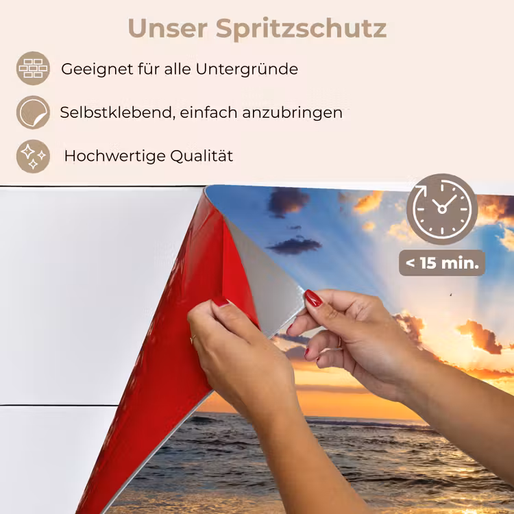 Strand - Zonsondergang - Zee - Wolken - Horizon keuken achterwand spatscherm klein -spatscherm_DE