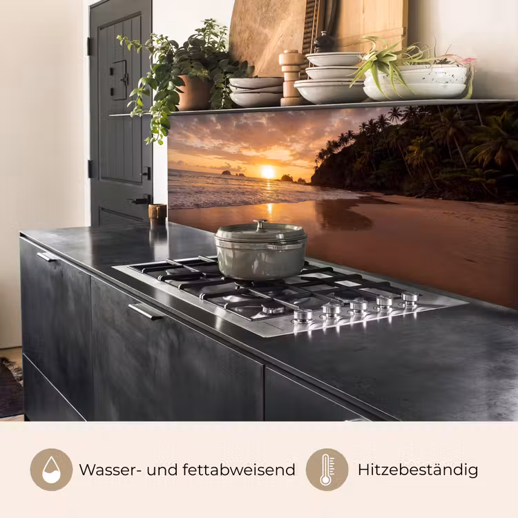 Strand - Zonsondergang - Natuur - Tropisch - Oranje keuken achterwand 2 middel -usp_DE