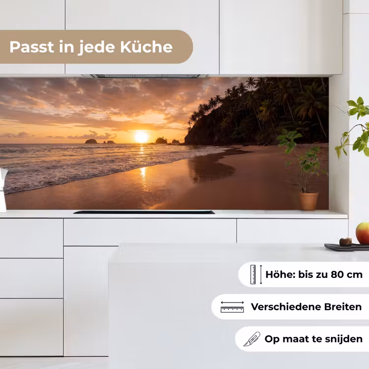 Strand - Zonsondergang - Natuur - Tropisch - Oranje keuken achterwand 2 middel -sfeer4_DE