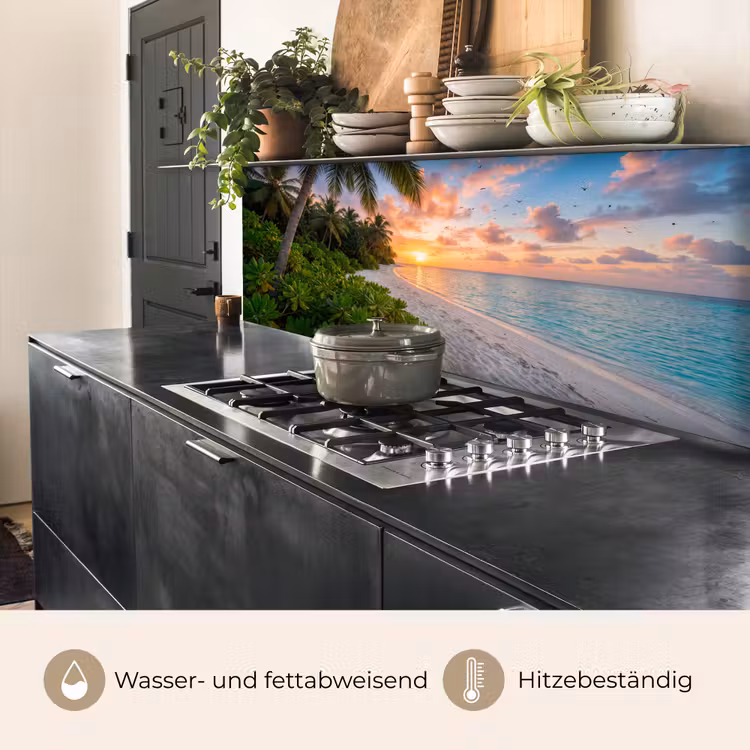 Strand - Zonsondergang - Palmbomen - Tropisch - Natuur keuken achterwand 2 middel -usp_DE