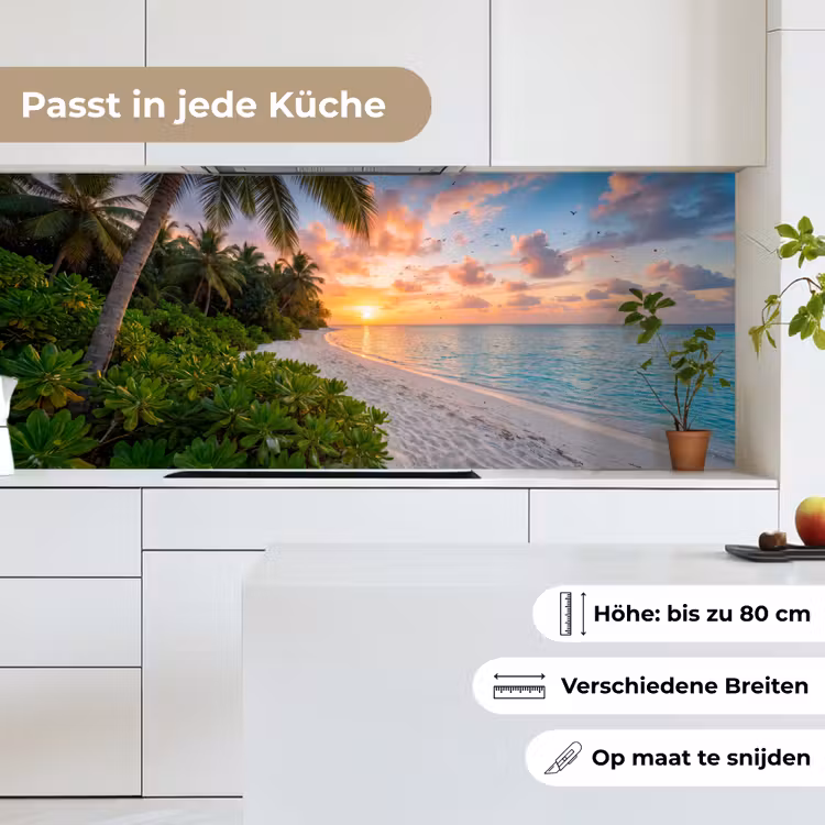 Strand - Zonsondergang - Palmbomen - Tropisch - Natuur keuken achterwand 2 middel -sfeer4_DE
