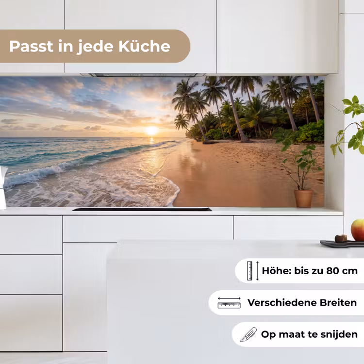 Strand - Zonsondergang - Tropisch - Natuur - Goud keuken achterwand 2 middel -sfeer4_DE