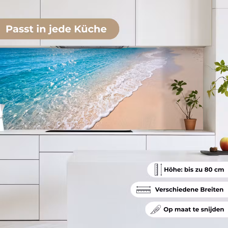 Strand - Water - Natuur - Blauw - Beige keuken achterwand 2 middel -sfeer4_DE
