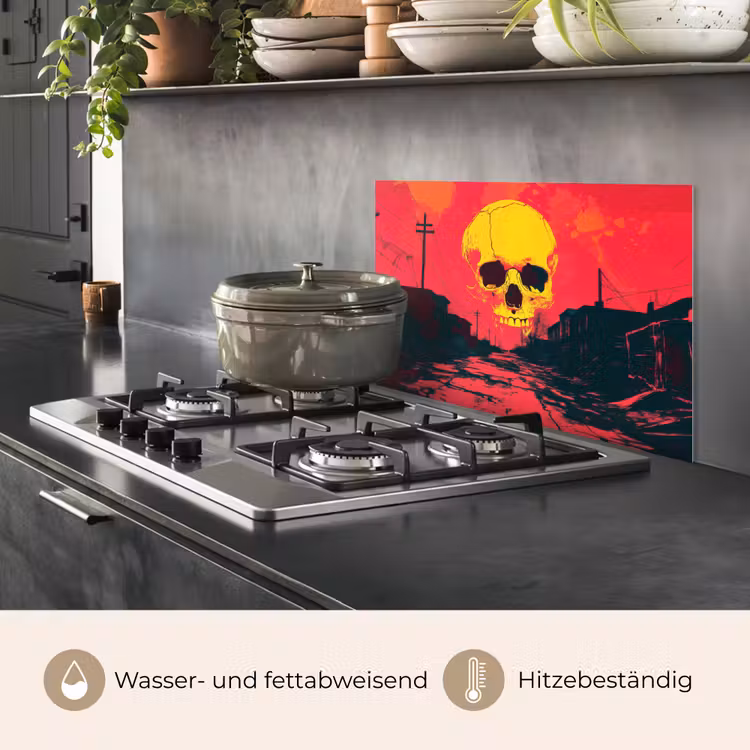 Straat - Verlaten - Schedel - Geel keuken achterwand spatscherm klein -usp_DE