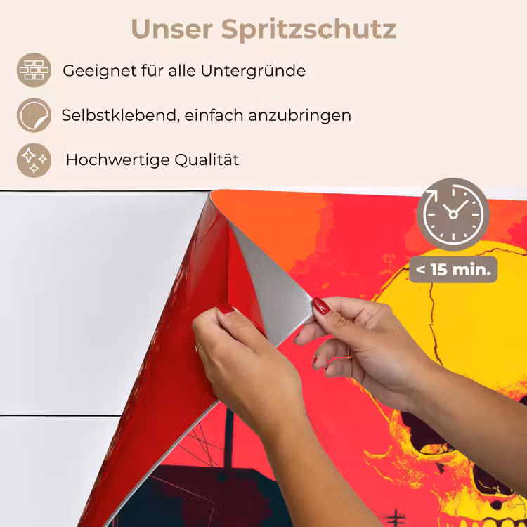 Straat - Verlaten - Schedel - Geel keuken achterwand spatscherm klein -spatscherm_DE