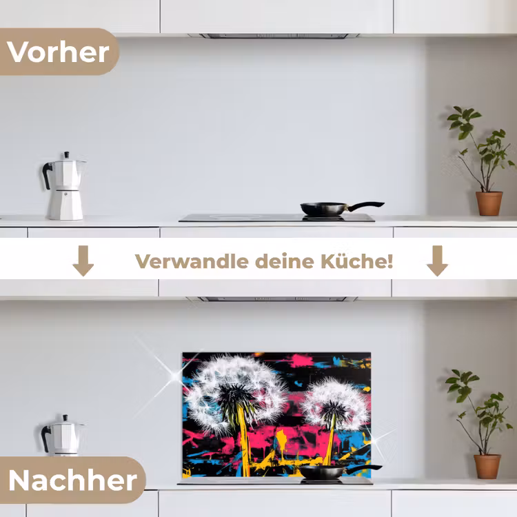 Street Art - Kleurrijk - Muur keuken achterwand spatscherm klein -voor_na_DE
