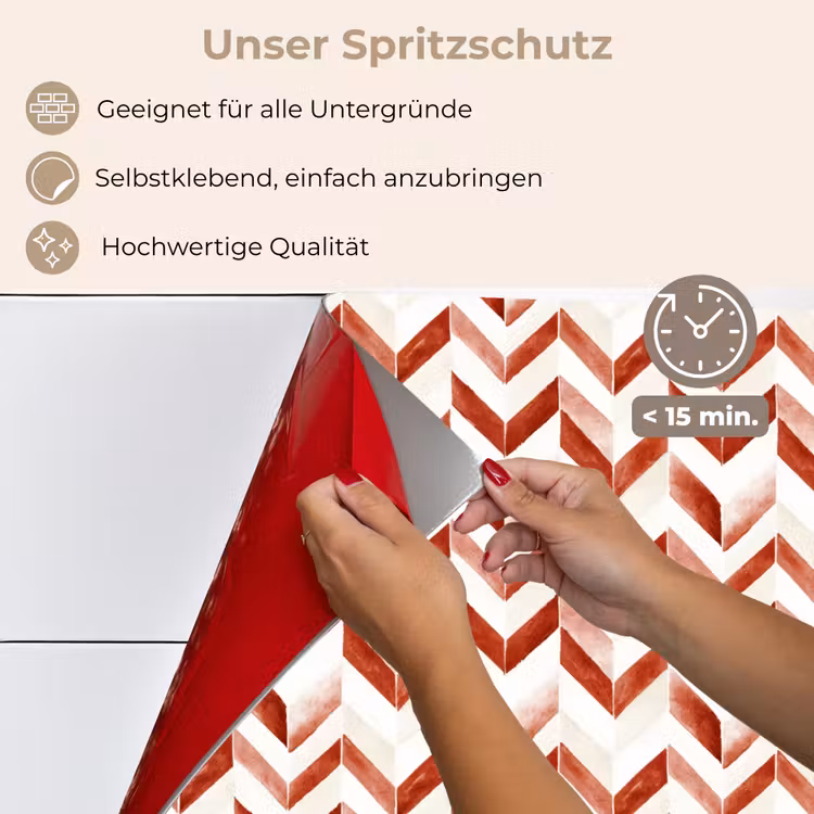 Strepen - Rood - Wit - Patroon keuken achterwand spatscherm klein 900 -spatscherm_DE