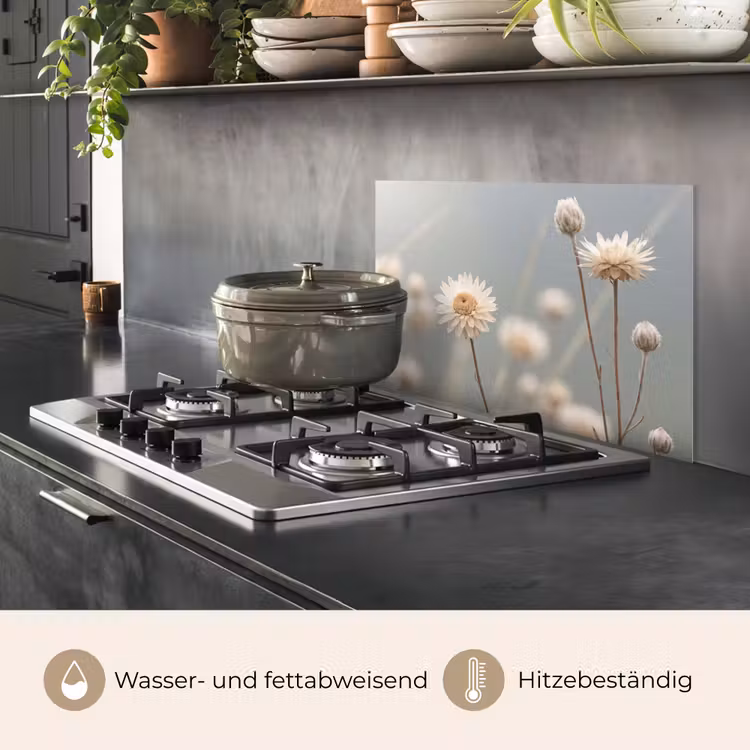 Strobloemen - Wit - Daglicht keuken achterwand spatscherm klein -usp_DE