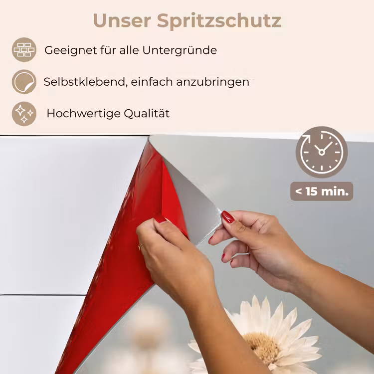 Strobloemen - Wit - Daglicht keuken achterwand spatscherm klein -spatscherm_DE