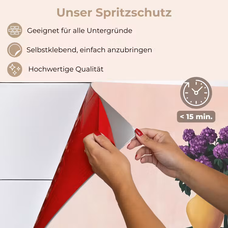 Stoel - Vaas - Bloemen - Geblokt keuken achterwand spatscherm klein -spatscherm_DE