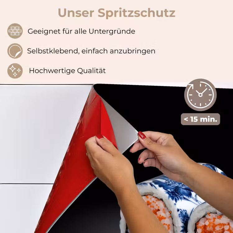 Sushi - Delfts blauw - Rijst - Vis - Elegant keuken achterwand spatscherm klein -spatscherm_DE