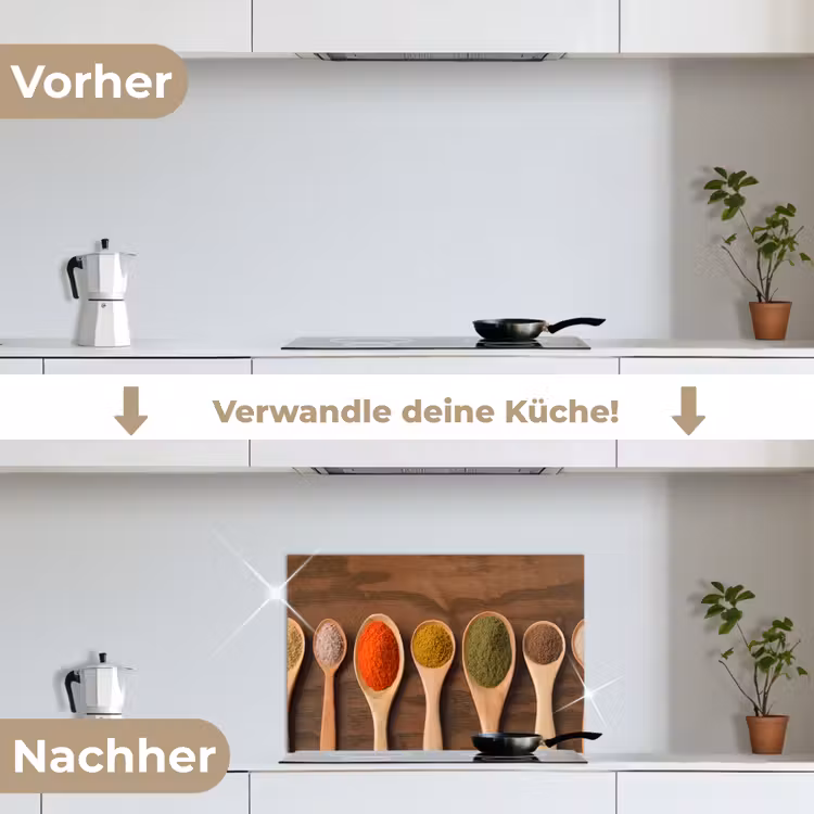 Symmetrie van Smaakmakers keuken achterwand spatscherm klein -voor_na_DE