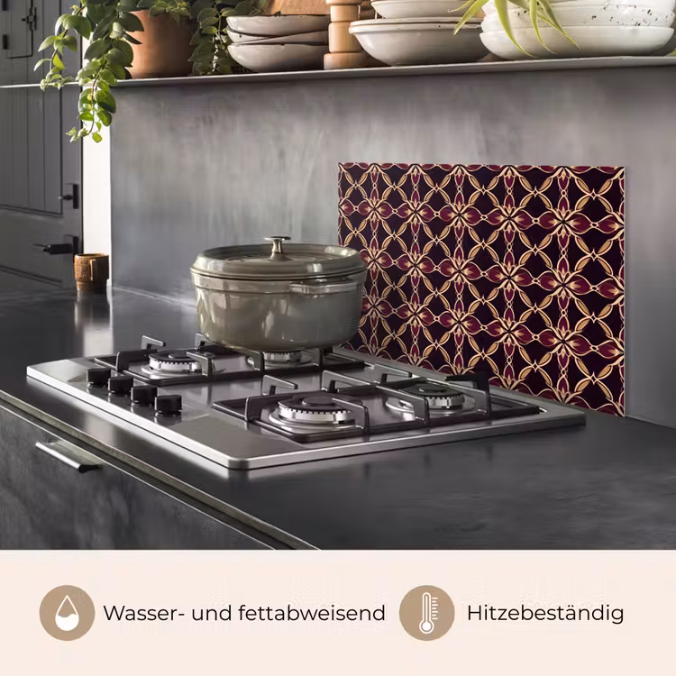 Symmetrisch - Tegel - Burgundy keuken achterwand spatscherm klein 900 -usp_DE
