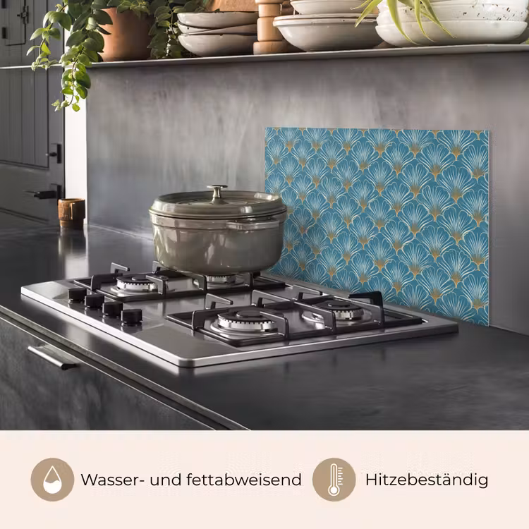 Symmetrisch - Patroon - Blauw keuken achterwand spatscherm klein 900 -usp_DE