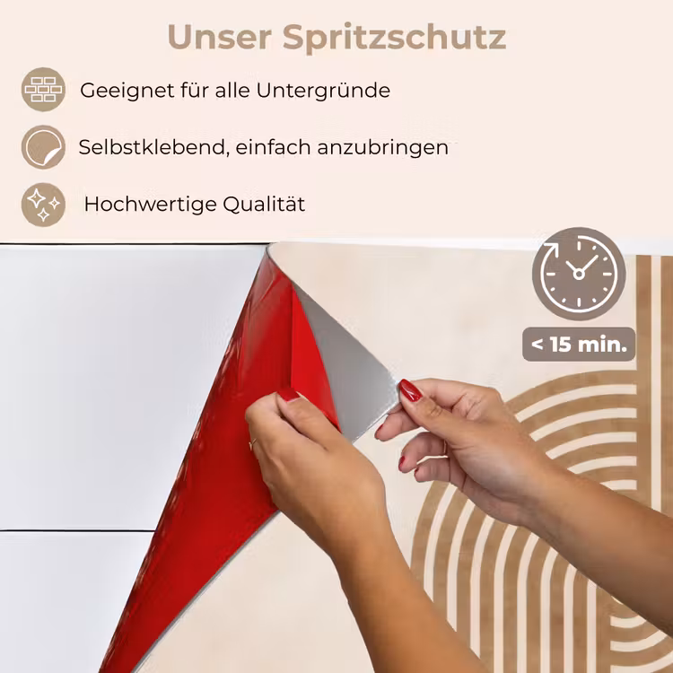 Symmetrische bocht - Koperkleurig keuken achterwand spatscherm klein -spatscherm_DE