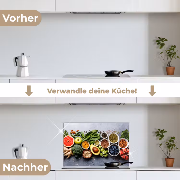 Symfonie van Superfoods keuken achterwand spatscherm klein -voor_na_DE
