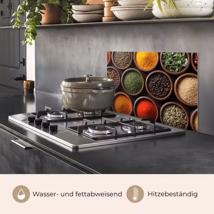Bakjes - Hout - Kruiden - Kleurrijk keuken achterwand spatscherm klein -usp_DE