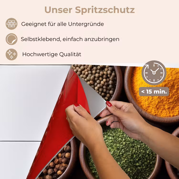 Bakjes - Hout - Kruiden - Kleurrijk keuken achterwand spatscherm klein -spatscherm_DE