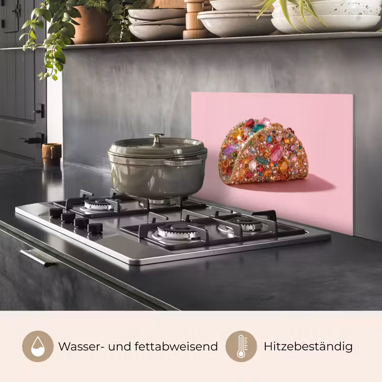 Taco - Kleurrijk - Edelstenen - Goud keuken achterwand spatscherm klein -usp_DE