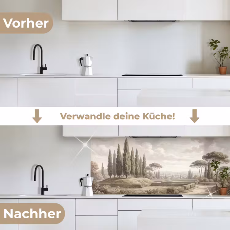 Vallei - Tuin - Natuur - Groen keuken achterwand 2 middel -voor-na_DE