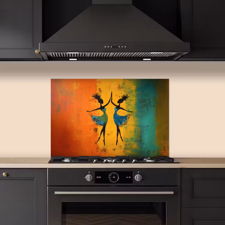 Dansen - Vrouwen - Verfstructuur keuken achterwand spatscherm klein -sfeer1
