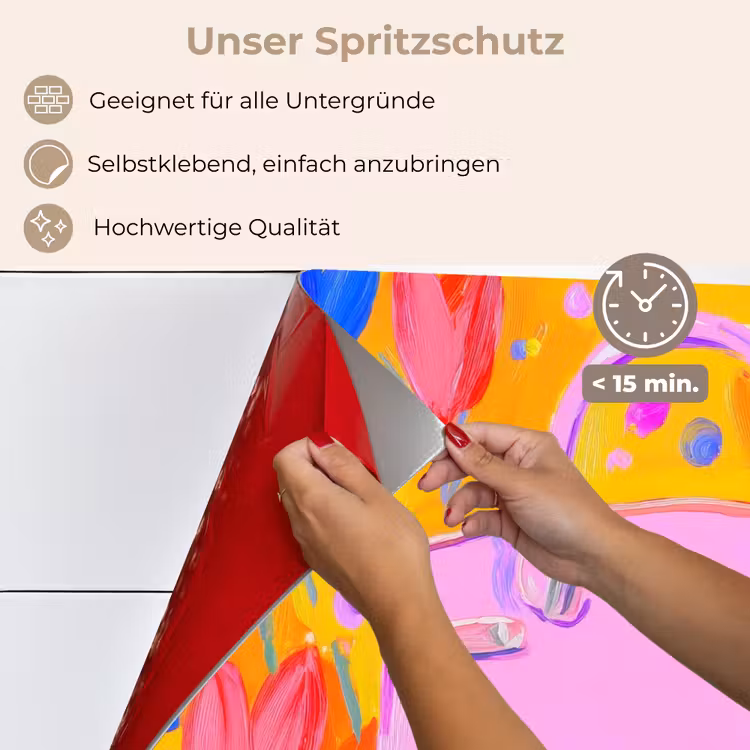 Tas - Roze - Bloemen keuken achterwand spatscherm klein -spatscherm_DE