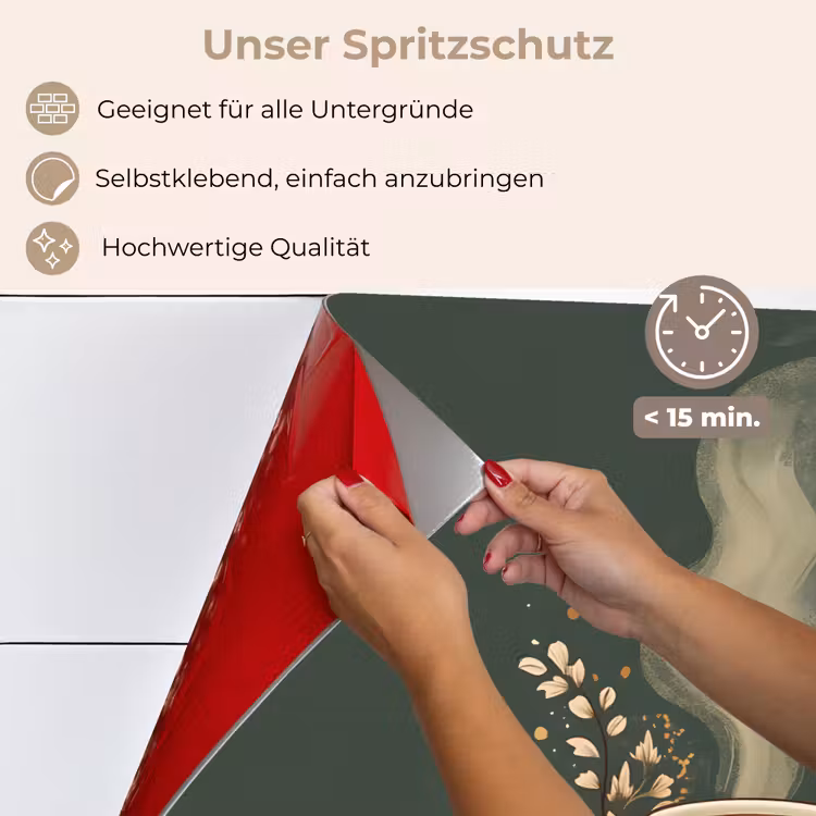 Kop - Bloemen - Groen - Koffie keuken achterwand spatscherm klein -spatscherm_DE