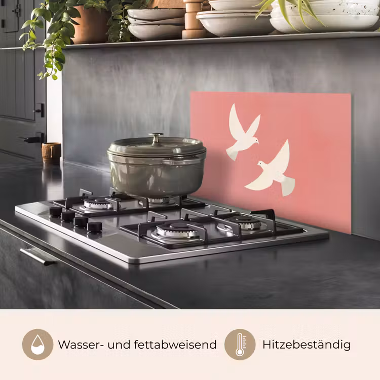 Duiven - Wit - Sierlijk keuken achterwand spatscherm klein -usp_DE