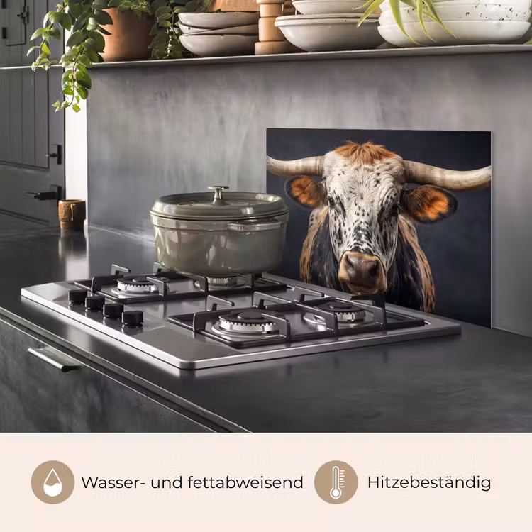 Stier - Kleurrijk - Hoorns keuken achterwand spatscherm klein -usp_DE