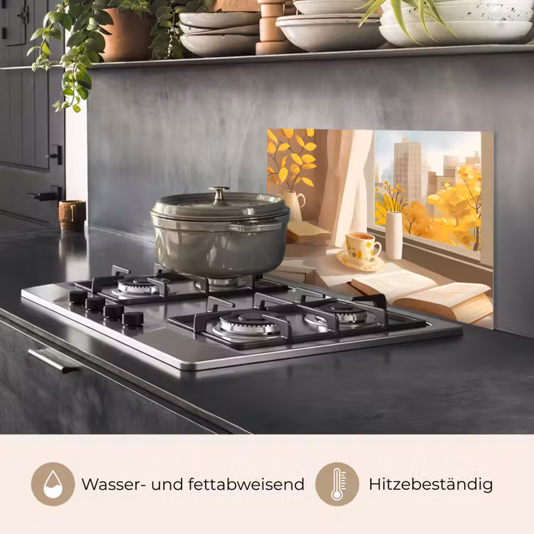 Thee - Boek - Thee - Herfst keuken achterwand spatscherm klein -usp_DE