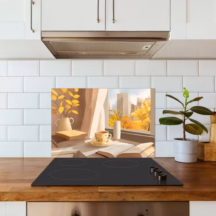 Thee - Boek - Thee - Herfst keuken achterwand spatscherm klein -sfeer2