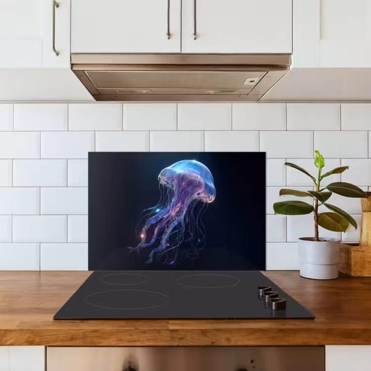 Tentakels - Kwal - Paars - Sprankeling keuken achterwand spatscherm klein -sfeer2